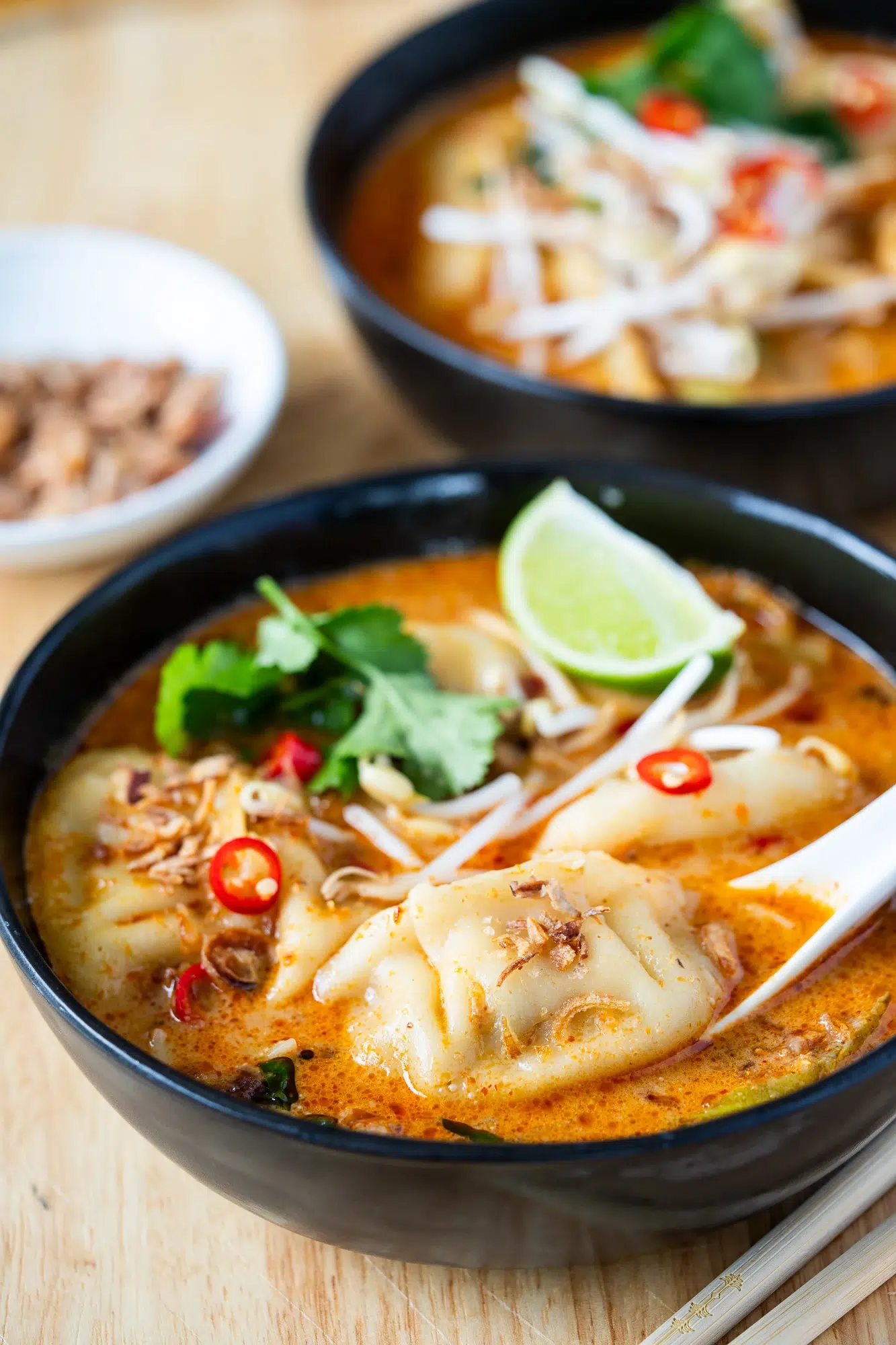 Dumpling Laksa Recipe with Lime