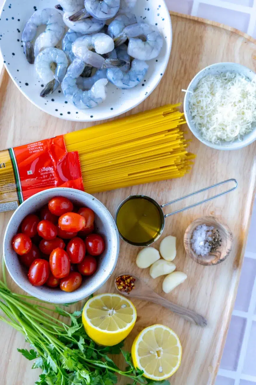 Garlic Prawn Olive Oil Spaghetti Recipe Ingredients
