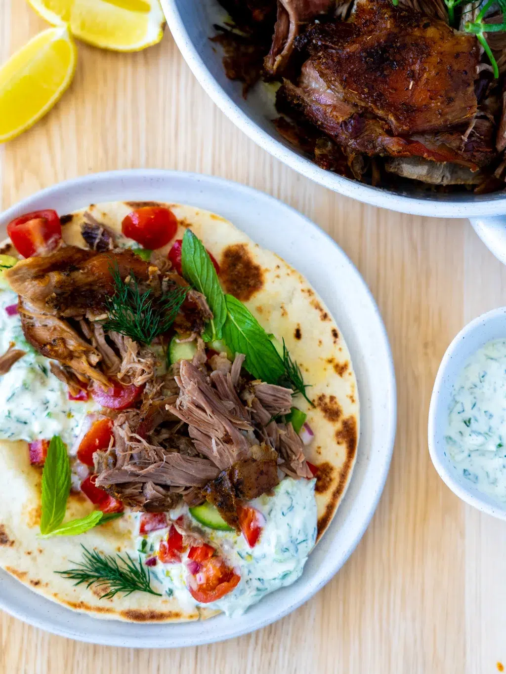 Greek Slow Roasted Lamb Shoulder Tacos