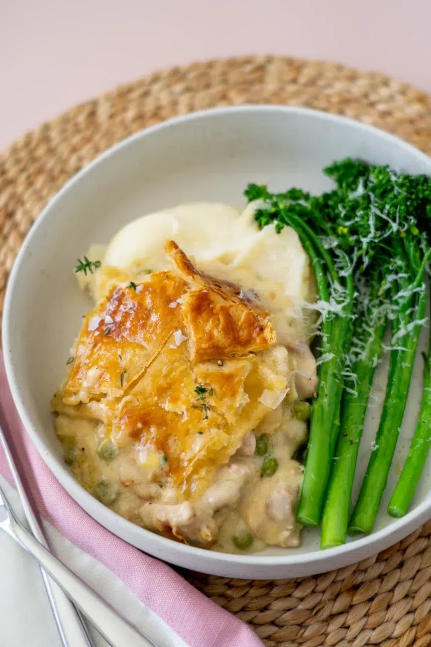 Individual Serving of Creamy Chicken and Leek Pot Pie